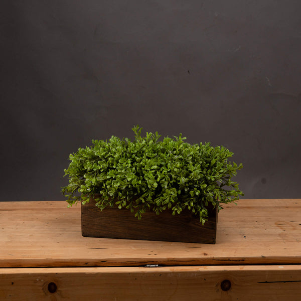 Rustic Topiary Box - Artificial Green