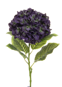 Large faux dark purple hydrangeas bunch of 6