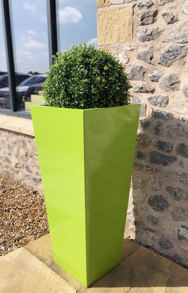 Tall tapered colourful planter in Lime Green