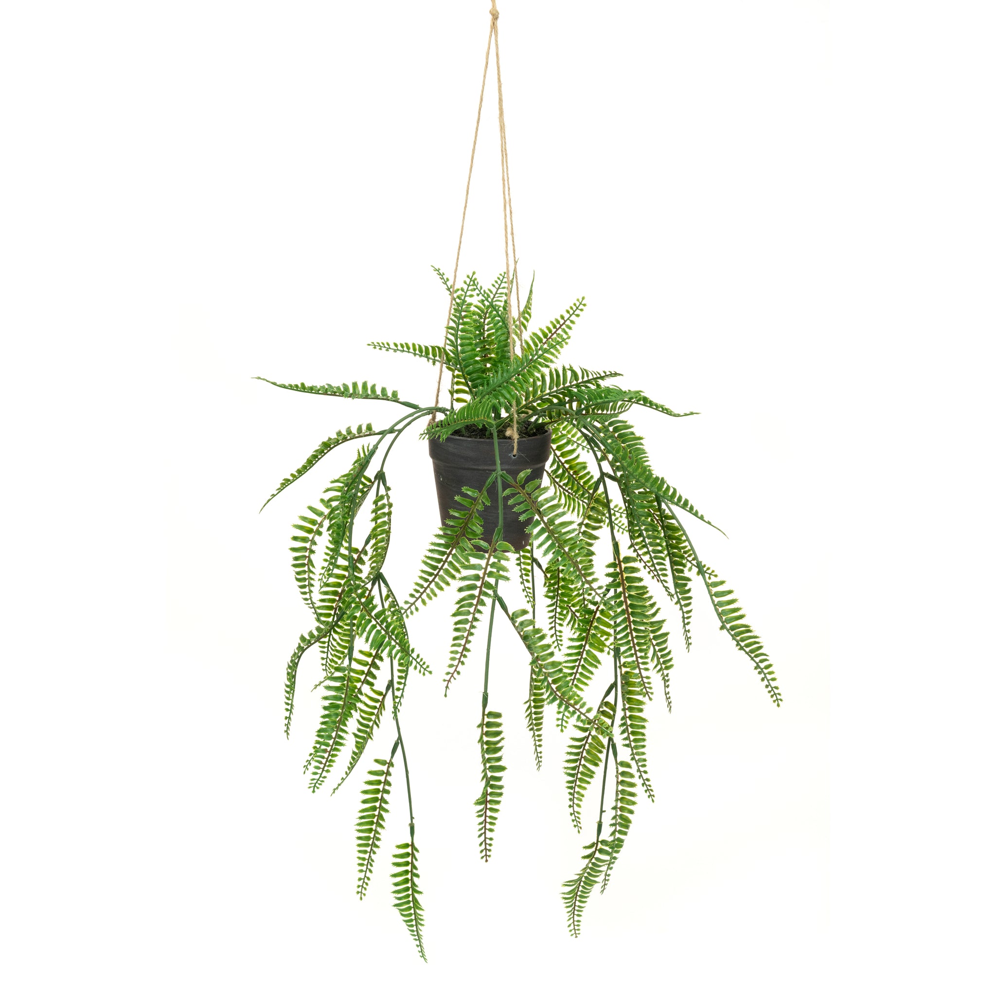 Hanging Potted Fern - Artificial Green