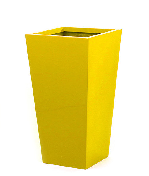 Yellow planters. Tall yellow planter from Artificial Green.