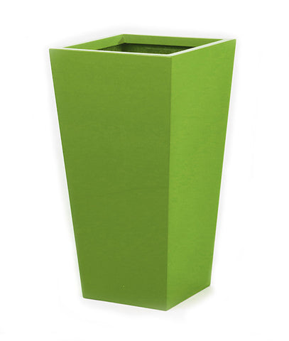 Bright green tall planter. Lime green large planters.