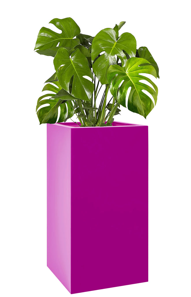 large colourful plant pots Tall Square Colourful Planters – Artificial Green