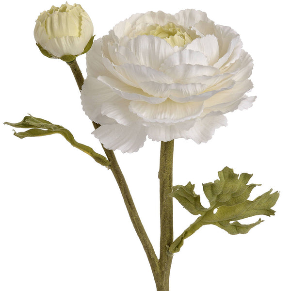 Bunch of 6 Faux White Ranunculus Flowers