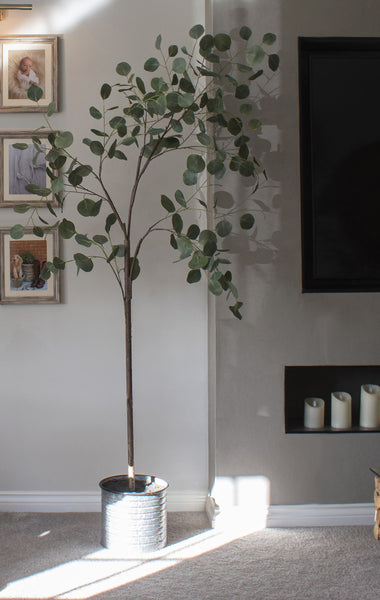 Artificial Eucalyptus tree in a metal pot 180cm