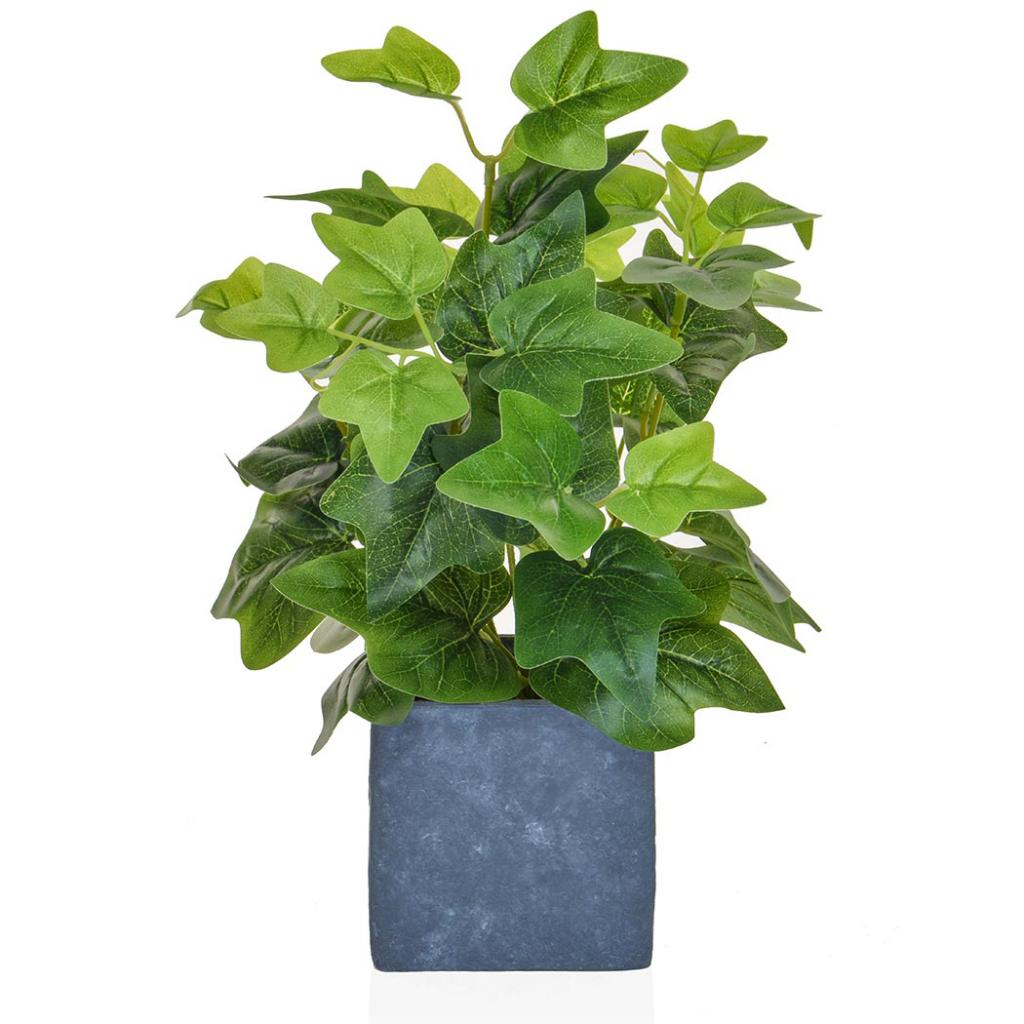 Ivy In Minimalistic Slate Pot - Artificial Green