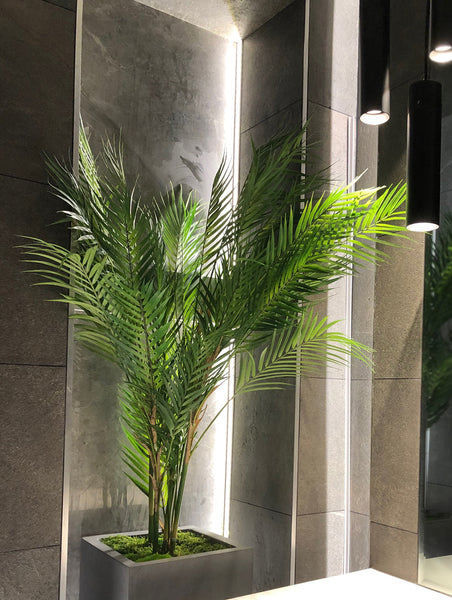 120cm Deluxe Potted Faux Parlour Palm