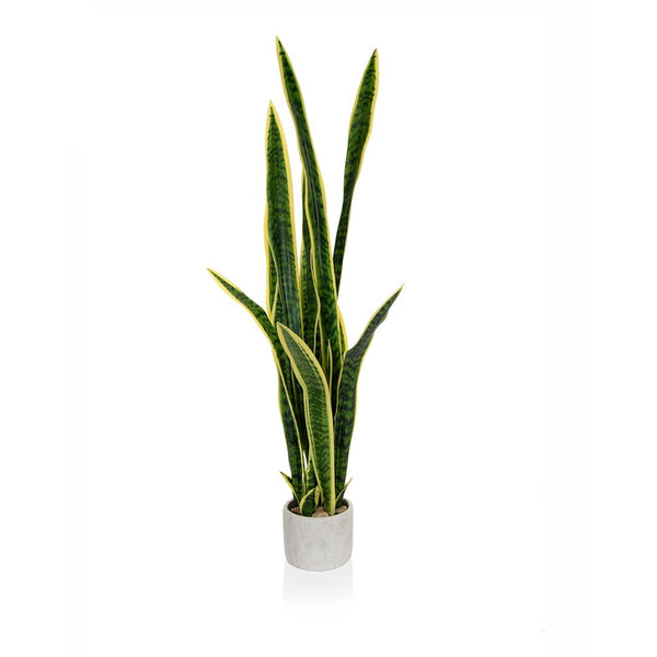 Faux Sanseviera in grey pot 105cm - Artificial Green