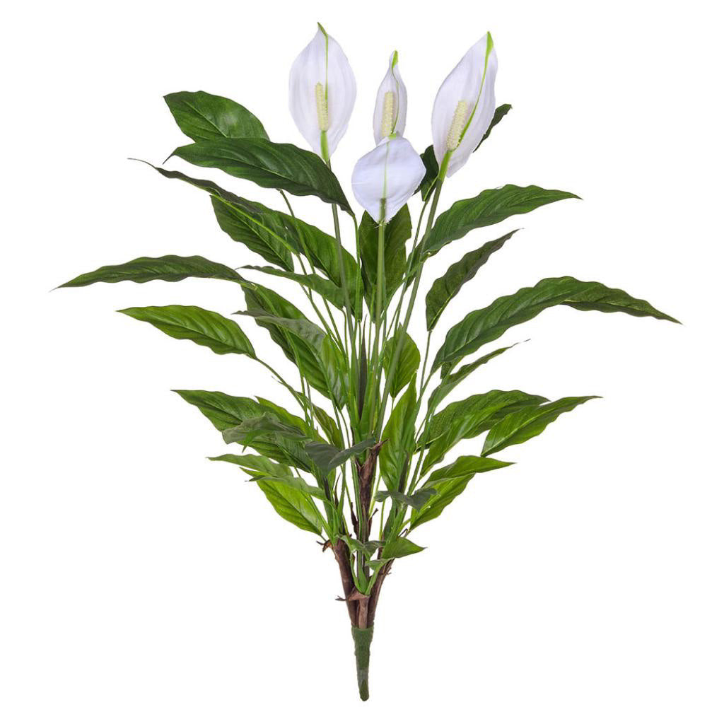 Spathiphyllum Bush 80cm - Fire Retardant - Artificial Green