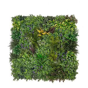 Fire rated artificial green wall panels UV outdoor mixed green plants