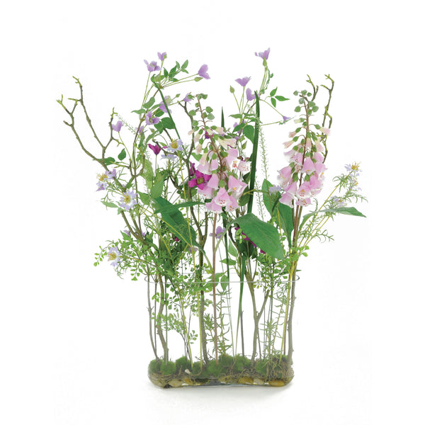 Luxury Large Wild Flower Arrangement in Glass Vase 90cm